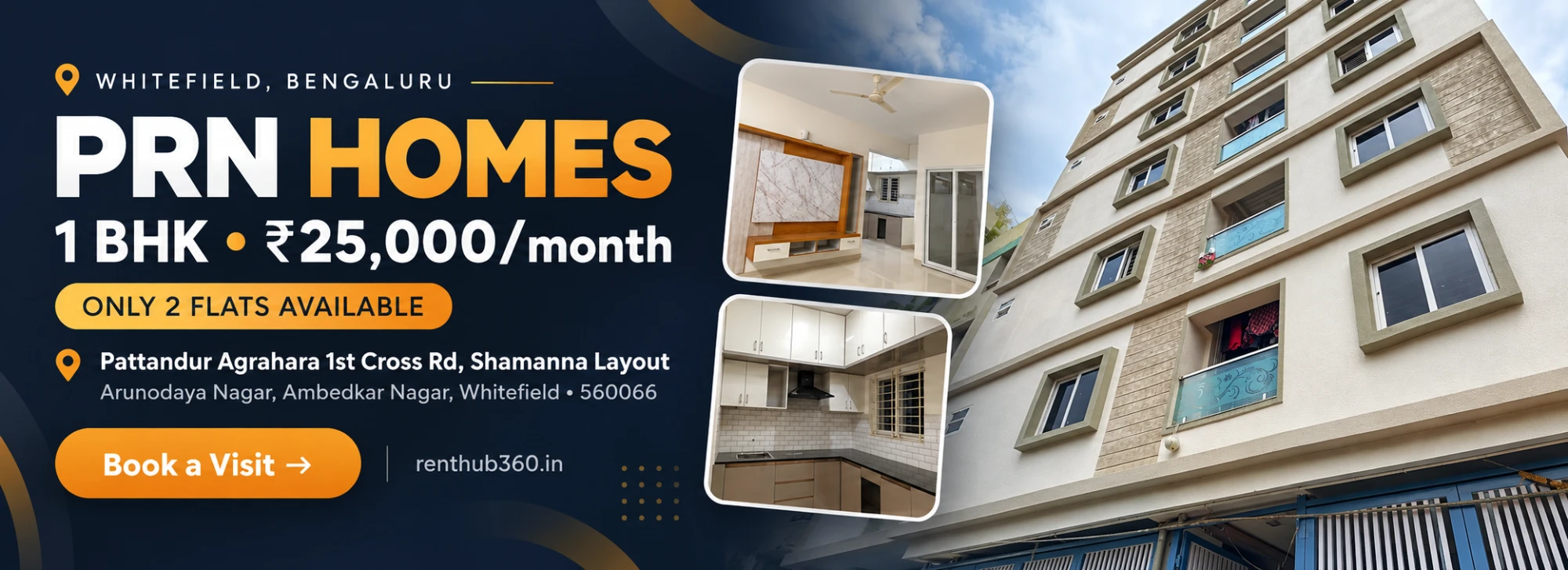 PRN Homes – 1 BHK • ₹25,000/month, Whitefield, Bengaluru